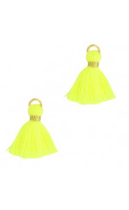 Ibiza style Tassel 1.5cm Gold-neon yellow